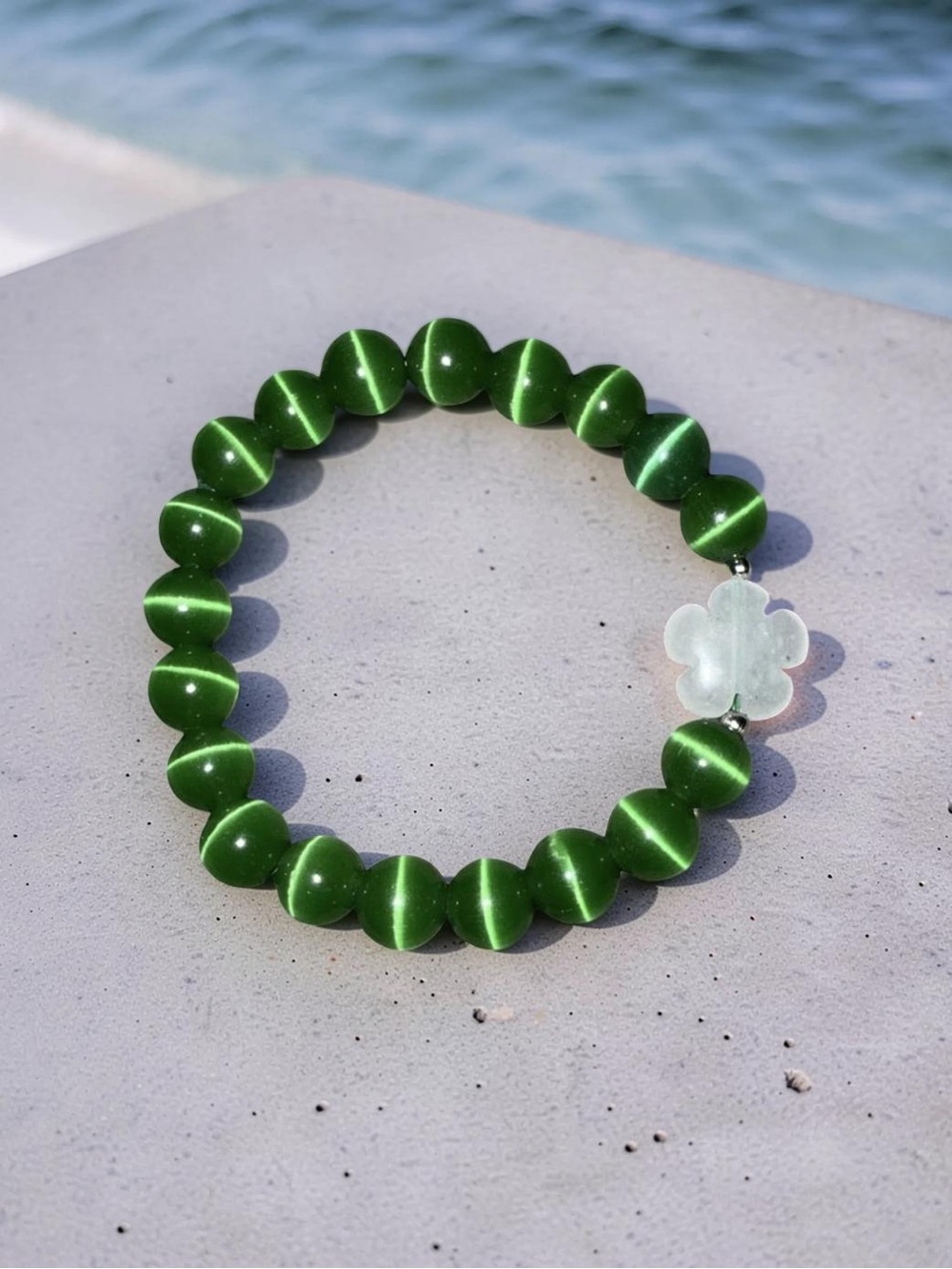 10mm Green Cat Eye Bracelets 💚